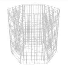 Discontmania VID hatszögletű gabion virágtartó 100 x 90 x 100 cm kerti dekoráció