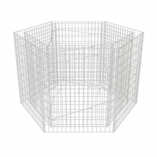Discontmania VID hatszögletű gabion virágtartó 160 x 139 x 100 cm kerti dekoráció