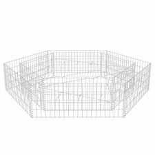 Discontmania VID hatszögletű gabion virágtartó 200 x 173 x 40 cm kerti dekoráció