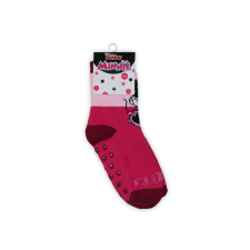 Disney Csúszásgátlós gyerek bokazokni - Minnie egér - teliplüss- CUTE feliratos - pink-világosrózsaszín - 23-26 gyerek zokni