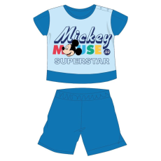 Disney Disney Mickey egér nyári rövid ujjú baba pizsama - pamut jersey pizsama - Mickey Superstar felirattal - középkék - 86