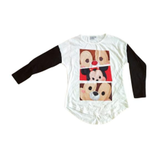  Disney fekete-fehér Minnie hosszú ujjú lány felső (méret: 140)