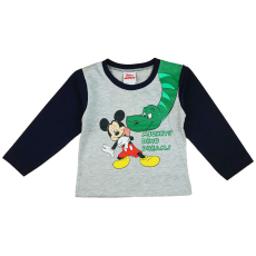 Disney fiú Hosszú ujjú Póló - Mickey #szürke-kék - 74-es méret