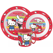 Disney Hello Kitty étkészlet, micro műanyag szett 390 ml-es bögrével Nr1 babaétkészlet