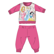 Disney Hercegnők téli pamut baba pizsama - interlock pizsama - pink - 86 gyerek hálóing, pizsama