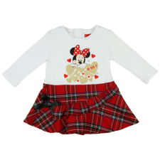 Disney hosszú ujjú Kislány ruha - Minnie Mouse #fehér-piros - 74-es méret lányka ruha