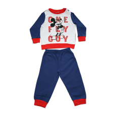 Disney Hosszú vékony pamut baba pizsama - Mickey egér - One fly guy felirattal - Jersey - sötétkék-piros - 98