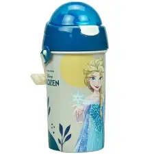  Disney Jégvarázs Together We Lead műanyag szívószálas kulacs akasztóval 500 ml kulacs, kulacstartó