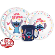 Disney Lilo és Stitch Palms étkészlet, micro műanyag szett 265 ml-es bögrével babaétkészlet