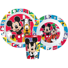  Disney Mickey Better Together étkészlet, micro műanyag szett, pohárral 260 ml babaétkészlet
