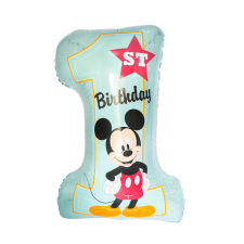 Disney Mickey Blue Első születésnap fólia lufi 71 cm party kellék