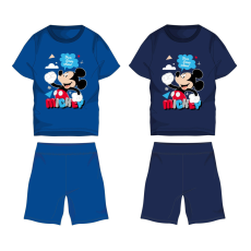  Disney Mickey egér pamut nyári együttes - póló-rövidnadrág szett - középkék - 128