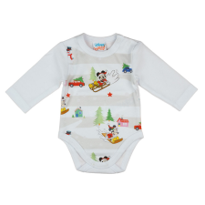 Disney Mickey és Minnie karácsonyi hosszú ujjú baba body fehér kombidressz, body