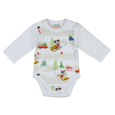 Disney Mickey és Minnie karácsonyi hosszú ujjú baba body fehér - 80-as méret kombidressz, body
