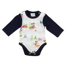 Disney Mickey és Minnie karácsonyi hosszú ujjú baba body kék kombidressz, body