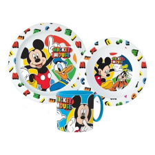 Disney Mickey étkészlet, micro műanyag szett 265 ml bögrével babaétkészlet