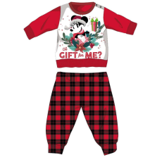  Disney Minnie egér téli vastag karácsonyi baba pizsama - pamut flanel pizsama - piros-fekete - 98