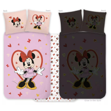 Disney Minnie Heart sötétben világító gyerek, ovis ágyneműhuzat 100x135cm, 40x60cm lakástextília