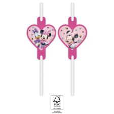 Disney Minnie Junior papír szívószál, 4 db-os szett FSC party kellék