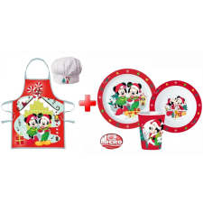 Disney Minnie , Mickey Karácsony kötény és műanyag étkészlet szett babaétkészlet