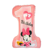Disney Minnie Pink Első születésnap fólia lufi 71 cm party kellék