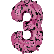 Disney Minnie Pink fólia lufi 3-as szám 66 cm party kellék