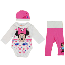 Disney Minnie "I am loved" feliratos 3 részes baba szett gyerek ruha szett
