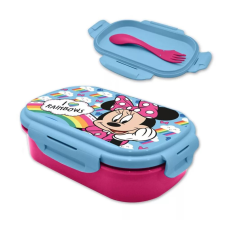 Disney Minnie Rainbows szendvicsdoboz + evőeszköz uzsonnás doboz