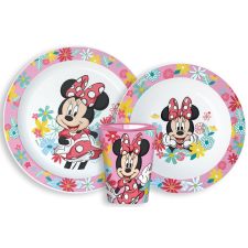 Disney Minnie Spring étkészlet, micro műanyag szett, pohárral 260 ml babaétkészlet