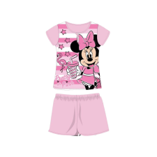Disney Nyári rövid ujjú gyerek pamut pizsama - Disney Minnie egér - csíkos - világosrózsaszín - 134 gyerek hálóing, pizsama