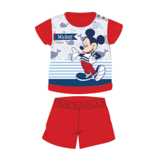 Disney Nyári rövid ujjú pamut baba pizsama - Disney Mickey egér - csíkos - piros - 80 gyerek hálóing, pizsama