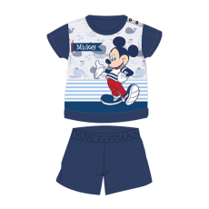 Disney Nyári rövid ujjú pamut baba pizsama - Disney Mickey egér - csíkos - sötétkék - 86