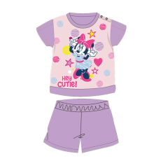 Disney Nyári rövid ujjú pamut baba pizsama - Disney Minnie egér - csillagos - világoslila - 86