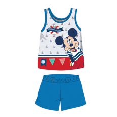 Disney Nyári ujjatlan pamut baba pizsama - Disney Mickey egér - középkék - 80