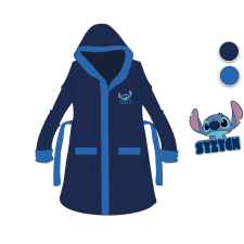 Disney stitch kapucnis pamut köntös kisfiúknak - sötétkék - 98-104 gyerek köntös