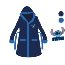 Disney stitch kapucnis pamut köntös kisfiúknak - sötétkék - 98-104 gyerek köntös