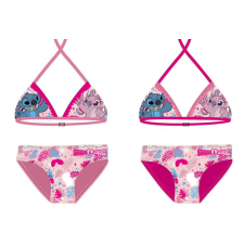 Disney Stitch kétrészes fürdőruha kislányoknak - bikini háromszög felsőrésszel - pink - 116 gyerek fürdőruha