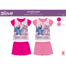 Disney Stitch nyári rövid ujjú gyerek pizsama kislányoknak - pamut pizsama - pink - 110 gyerek hálóing, pizsama
