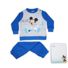 Disney Téli vastag pamut baba pizsama - Mickey egér - középkék - 92