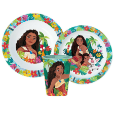Disney Vaiana Lagoon étkészlet, micro műanyag szett pohárral 260 ml babaétkészlet