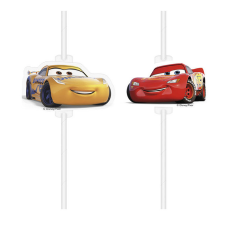 Disney Verdák Arena Race papír szívószál, 4 db-os szett party kellék
