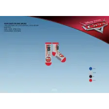  Disney Verdák csúszásgátlós teliplüss bokazokni gyerekeknek - szürke-piros - 23-26 gyerek zokni