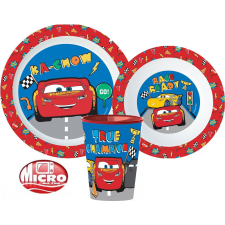Disney Verdák Lets Race étkészlet, micro műanyag szett, pohárral 260 ml babaétkészlet