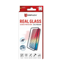 Displex képernyővédő üveg (3D full cover, íves, 10H, kék fény elleni védelem + felhelyezést segítő keret) FEKETE Apple iPhone 12, Apple iPhone 12 Pro mobiltelefon kellék