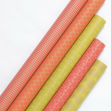  Díszcsomagoló Clairefontaine kraft neon 200x70 cm mintás csomagolópapír