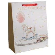  Dísztasak matt 18x23 cm hintaló és kisvasút ajándéktasak