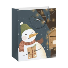 - Dísztasak Special M 18x23x15 cm karácsonyi hóemberes színes fényes sodort füles ajándéktasak