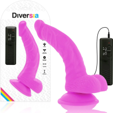  DIVERSIA – rugalmas vibráló dildó, 21,5 cm, lila műpénisz, dildó