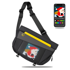 Divoom válltáska pixel slingbag-v, fekete pixel slingbag-v black iskolatáska