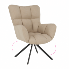  Dizájnos forgószék, bézs/fekete, KOMODO bútor